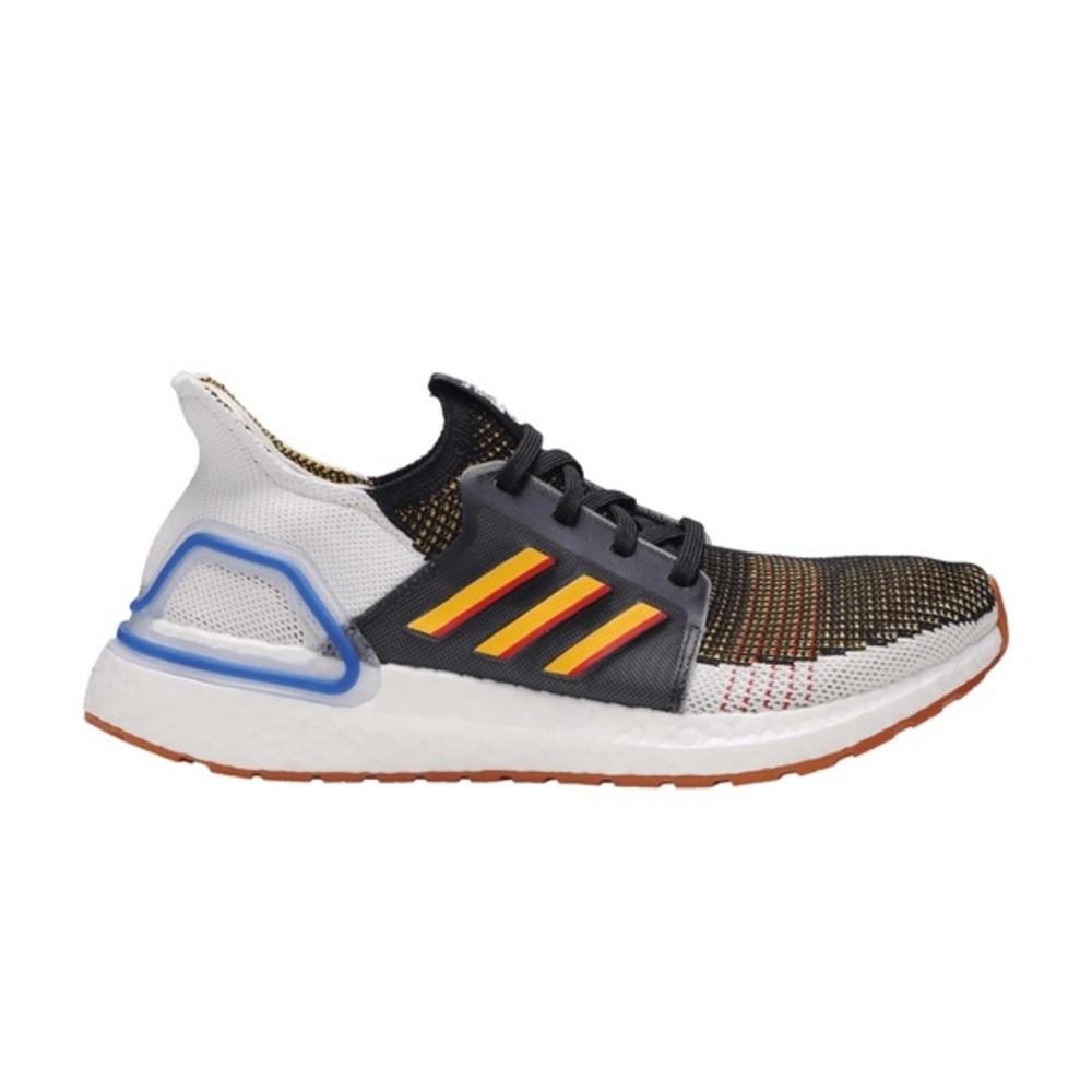Adidas Kids Sneakers with Black, White, and Orange Accents